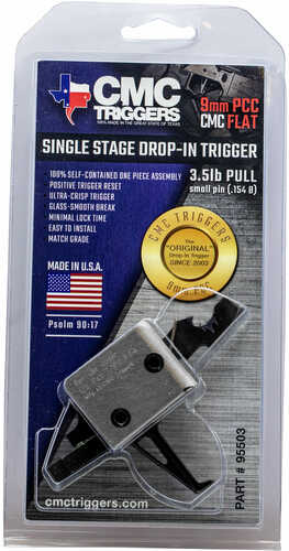 CMC Triggers AR-15 9mm PCC Drop-In Single Stage Flat Bow 3.5lb Pull Natural Finish